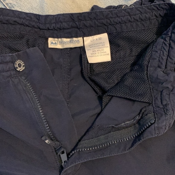 WINDRIVER Zip Off Pants Men’s Small x 32 Navy Lightweight Drawstrings 3 lengths - Picture 11 of 14
